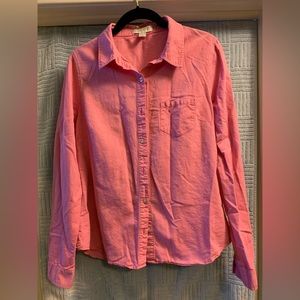 FOREVER 21 ESSENTIALS WOMENS PINK SHIRT SIZE LARGE